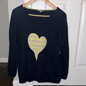 Navy Sweater with Heart Design
